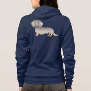 Choklad & Tan Långhårig Dachshund Tecknad Hund T Shirt