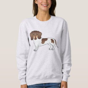Choklad & Tan Pied Korthårig Dachshund-design T Shirt