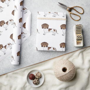 Choklad & Tan Pied Korthårig Dachshund Mönster Presentpapper