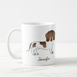 Choklad & Tan Pied Korthårig Dachshund & Namn Kaffemugg
