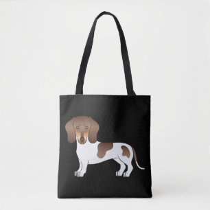Choklad & Tan Pied Korthårig Dachshund - Svart Tygkasse