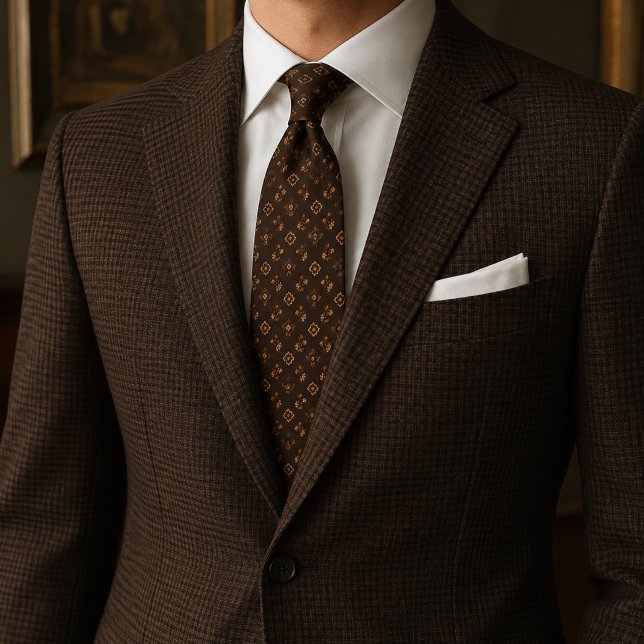 Choklad Tobaksarvsjacquard Slips (Skapare uppladdad)