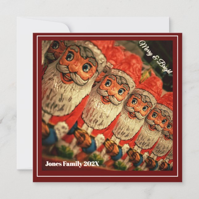 Choklad Tomte Anpassad Julhälsning  Julkort (Framsida)