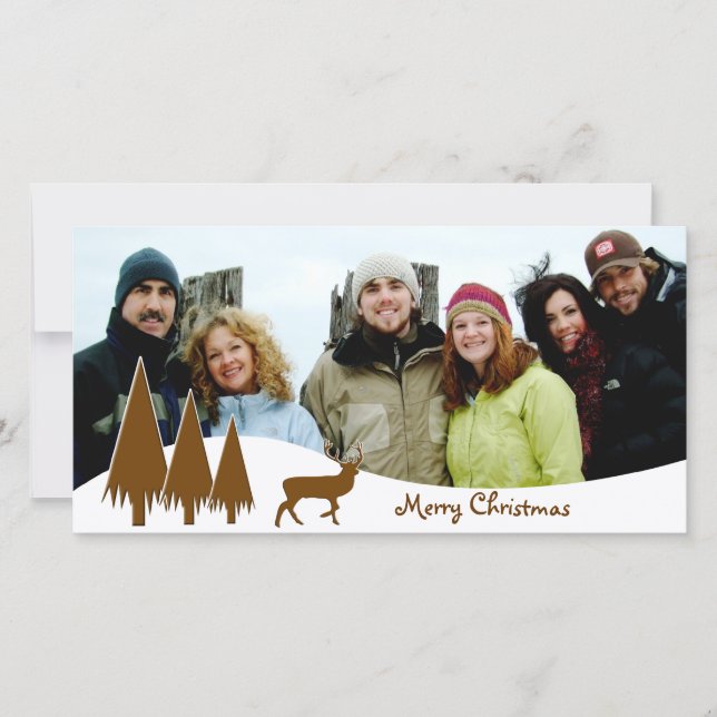 Choklad Träd & Hjort God jul Julkort (Framsida)