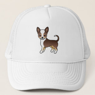 Choklad Trefärgad Chihuahua med Slät Päls Söt Hund Keps