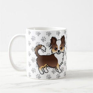 Choklad Trefärgad Långhårig Chihuahua Hund & Tassa Kaffemugg