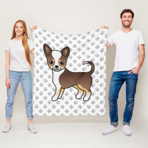 Choklad Trefärgad Slätpälsad Chihuahua & Tassar Fleecefilt
