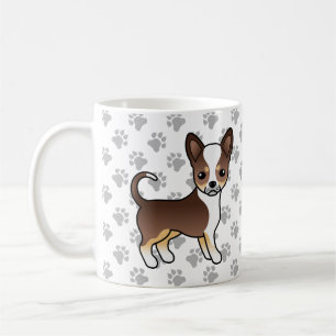 Choklad Trefärgad Slätpälsad Chihuahua & Tassar Kaffemugg