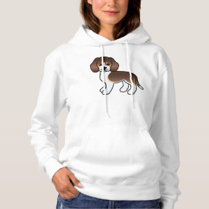 Choklad Trefärgad Söt Tecknad Beagle Hund T Shirt