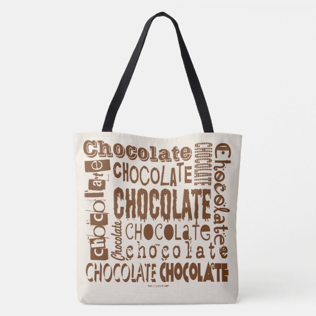 Choklad Typografi Konst Cross Body Väska (Baksida)
