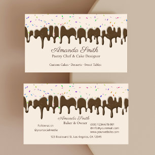 Choklad & Vanilj Konfetti Frosting Dropp Visitkort
