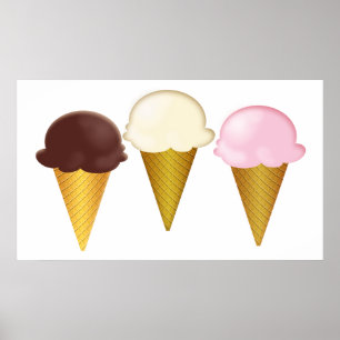 Choklad, vanilj och jordgubbskonger poster