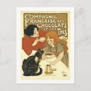 Choklad, Vintage, Fransk Ad Vykort