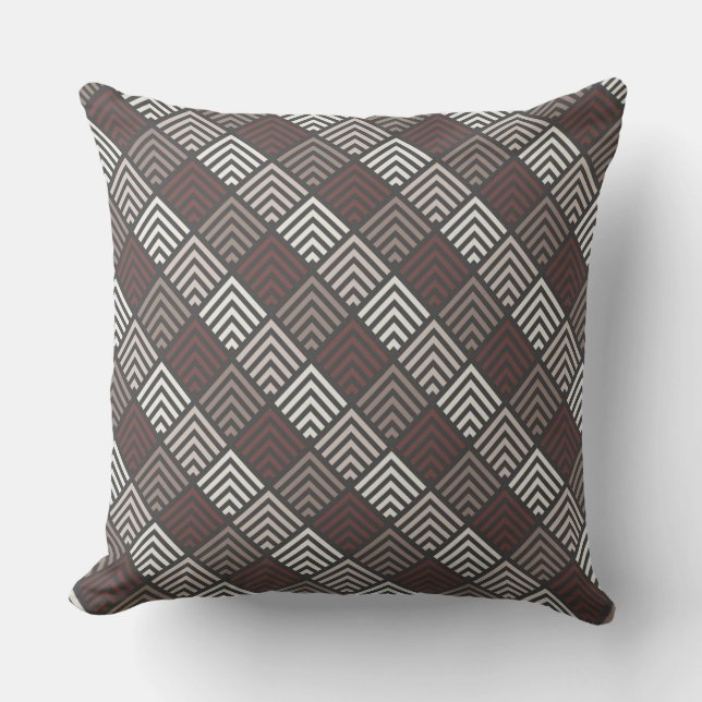 Choklad/ vit glödgad Mönster Pillow Kudde (Framsida)