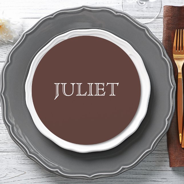 Choklad Vit Minimalistisk Rund Bröllops Tacksamhet Program (Skapare uppladdad)