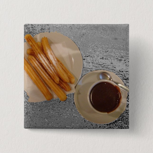 Choklad y Churros Knapp (Framsida)