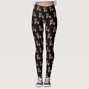 Choklad Yorkshire Terrier Hundmönster Leggings