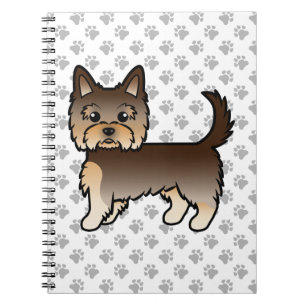 Choklad Yorkshire Terrier Tecknad Hund & Tassar Anteckningsbok