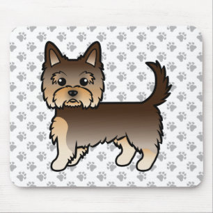 Choklad Yorkshire Terrier Tecknad Hund & Tassar Musmatta