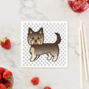 Choklad Yorkshire Terrier Tecknad Hund & Tassar Pappersservett