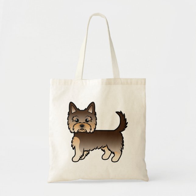 Choklad Yorkshire Terrier Yorkie Tecknad Hund Tygkasse (Framsidan)