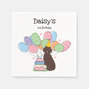 Chokladad Aussiedoodle-Födelsedagsfest Papper Pappersservett