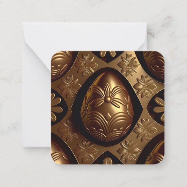 chokladägg från guld, hälsningskort från påsk anteckningskort (Framsida)