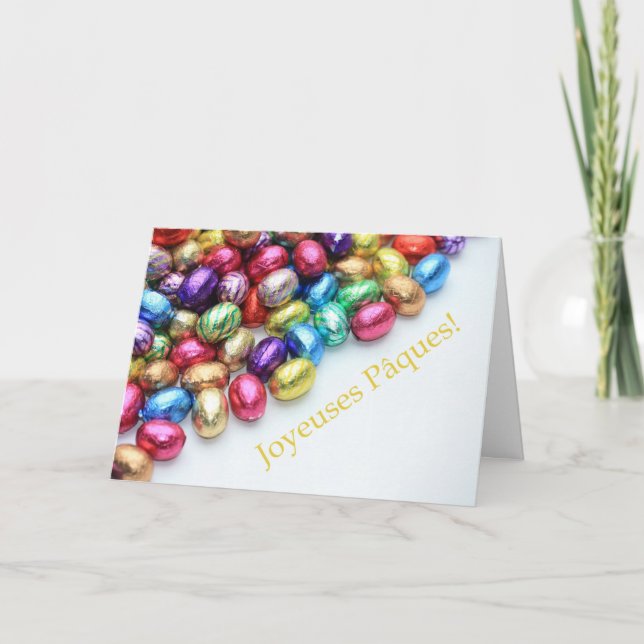 chokladägg fransk påsk hälsning helgkort (Framsida)