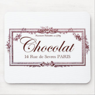 Chokladälskare…., älska denna vintagefranskkonst musmatta
