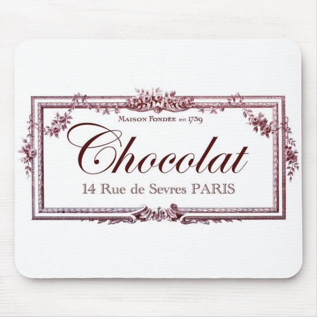 Chokladälskare…., älska denna vintagefranskkonst musmatta (Framsidan)