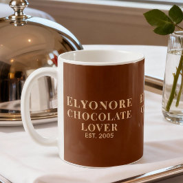 Chokladälskare Kräm Skript Personligt Namn Est Kaffemugg