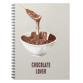 Chokladälskare Skål för sked Anteckningsbok