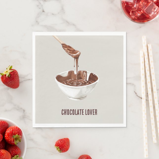 Chokladälskare Skål för sked Pappersservett (Insitu)