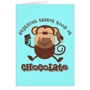 Chokladapa Hälsningskort