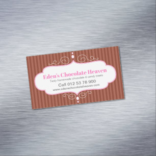 Chokladbageri brun rand kontaktpåminnelse magnetiska visitkort