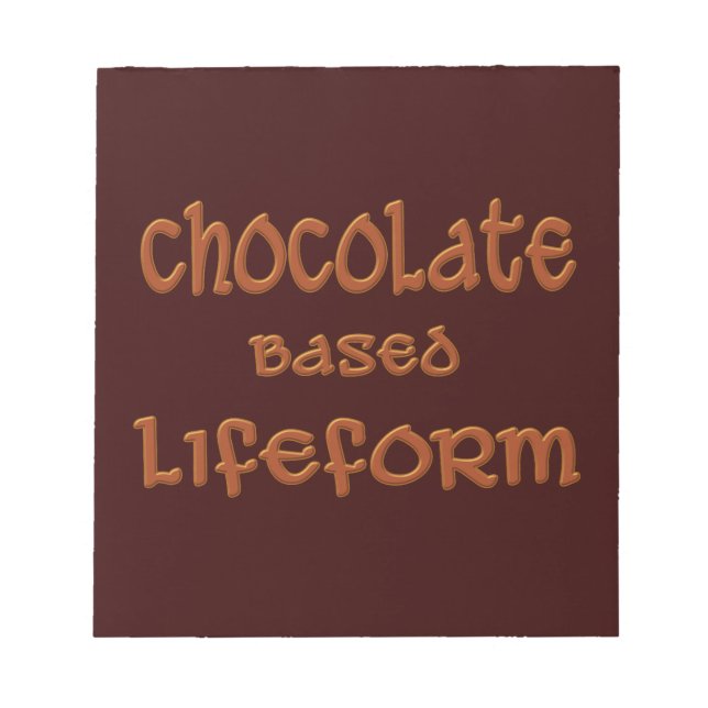 Chokladbaserad livform anteckningsblock (Framsida)