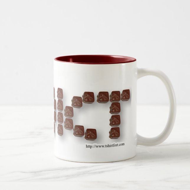 Chokladberoende Söt Godis Slogan Design Två-Tonad Mugg (Höger)