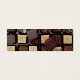 chokladbokmärke litet visitkort