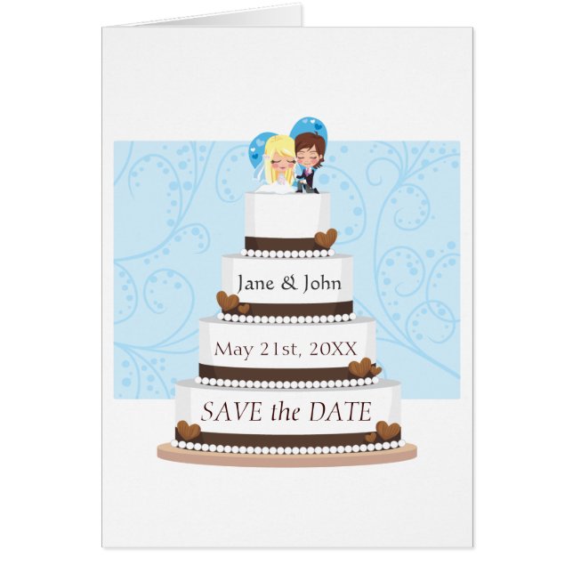 Chokladbröllopstårta OBS Kort (Framsidan)