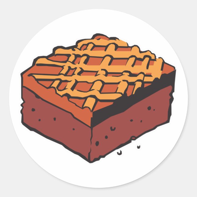chokladbrownie runt klistermärke (Framsida)