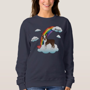 Chokladbrun Boston Terrier Regnbågsminne T Shirt