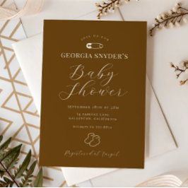 Chokladbrun Chic Baby Shower-inbjudan Inbjudningar