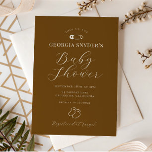 Chokladbrun Chic Baby Shower-inbjudan Inbjudningar