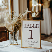 Chokladbrun gammal peng wedding bord nummer