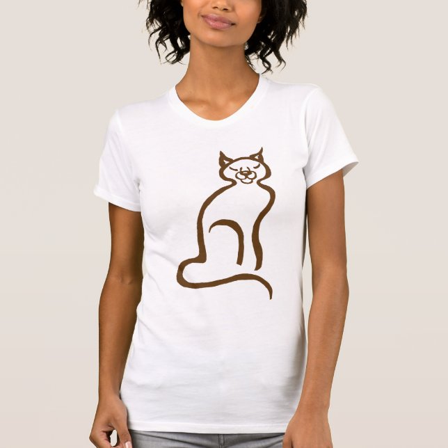 chokladbrun katt t shirt (Framsida)