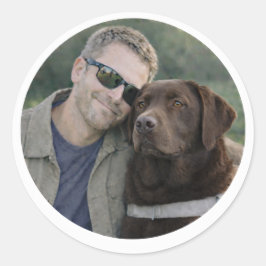 Chokladbrun Labrador Ledarhund Team Runt Klistermärke