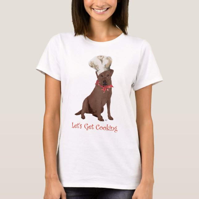Chokladbrun Labrador Retriever Kock T-shirt (Framsida)