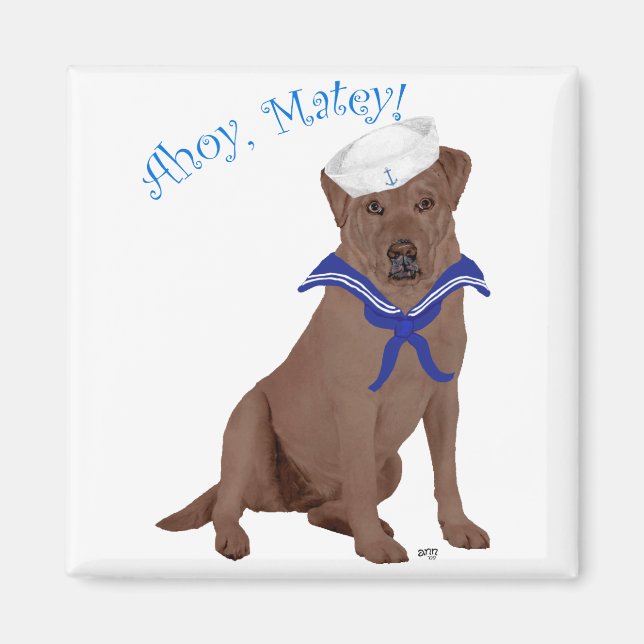 Chokladbrun Labrador Retriever Magnet (Framsidan)