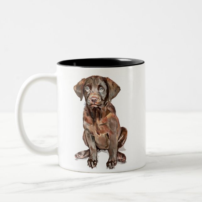 Chokladbrun Labrador Retriever Mugg (Vänster)