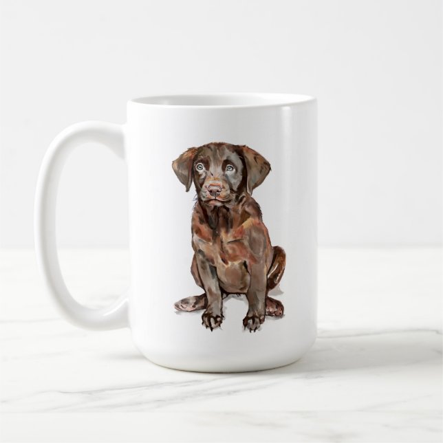 Chokladbrun Labrador Retriever Mugg (Vänster)